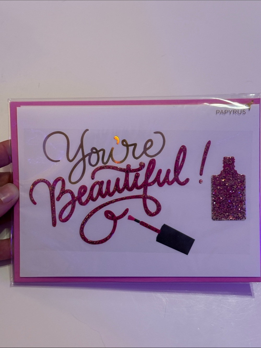 Papyrus Pink Glitter "You're Beautiful" Happy Mother’s Day Greeting Card